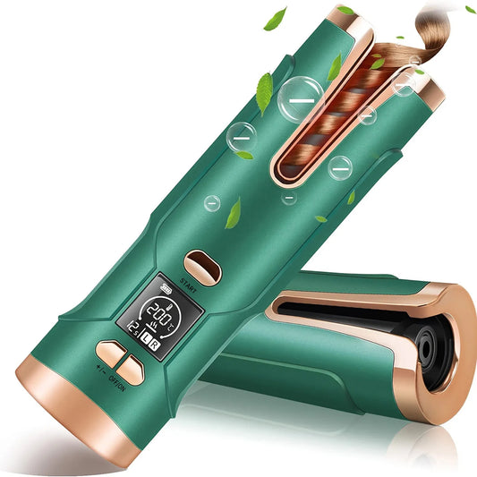 Automatic Hair Curler Wireless Rotating Curling Iron LCD Screen Ceramic Heating Wave Curling Tongs Portable Curler Styler Tools